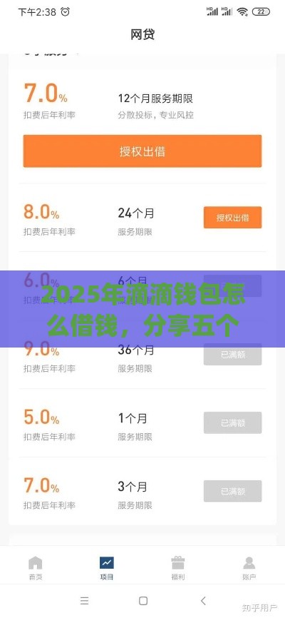 2025年滴滴钱包怎么借钱，分享五个最新p2p网络贷款平台