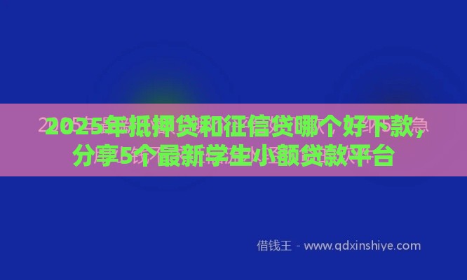 2025年抵押贷和征信贷哪个好下款，分享5个最新学生小额贷款平台