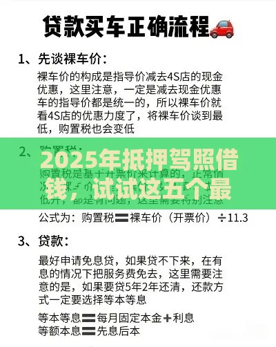 2025年抵押驾照借钱，试试这五个最新与汇购商城一样的口子