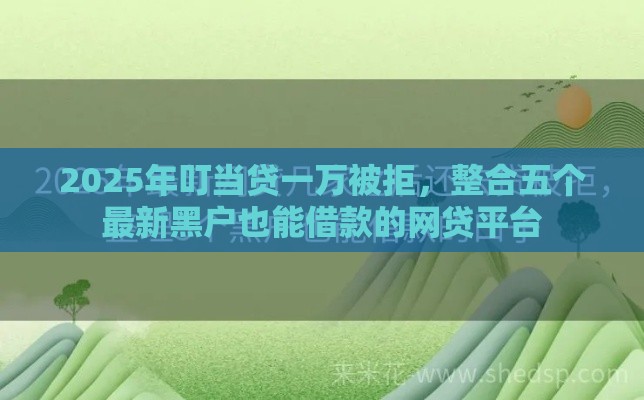 2025年叮当贷一万被拒，整合五个最新黑户也能借款的网贷平台