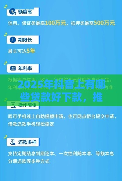 2025年抖音上有哪些贷款好下款，推荐5个最新贷款平台好