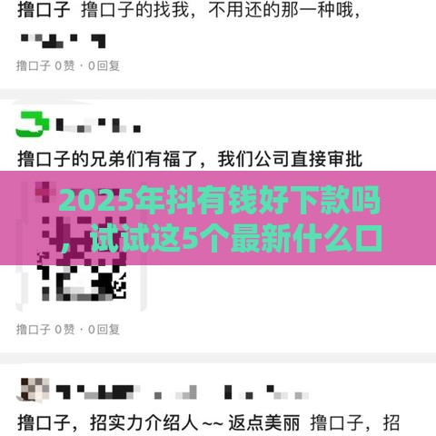 2025年抖有钱好下款吗，试试这5个最新什么口子黑户可以下款