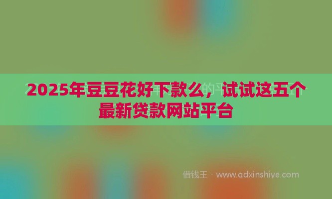 2025年豆豆花好下款么，试试这五个最新贷款网站平台