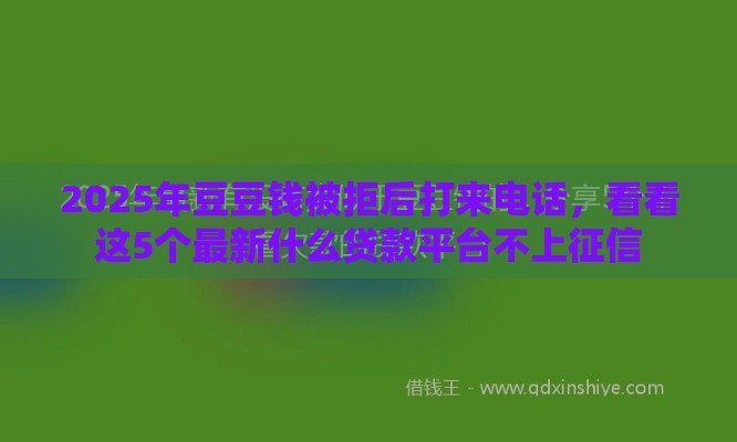 2025年豆豆钱被拒后打来电话，看看这5个最新什么贷款平台不上征信