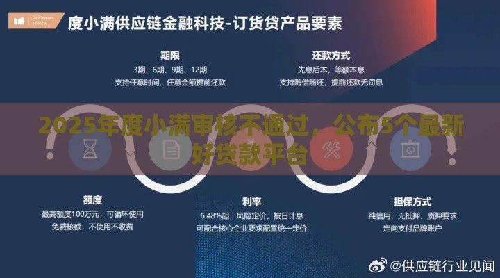 2025年度小满审核不通过，公布5个最新好贷款平台
