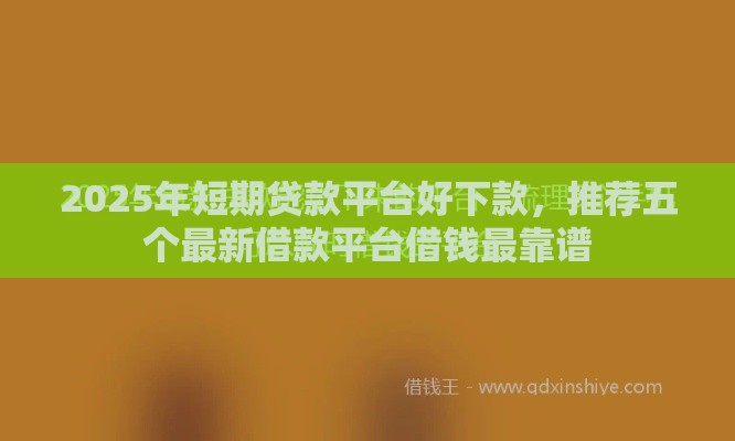 2025年短期贷款平台好下款，推荐五个最新借款平台借钱最靠谱