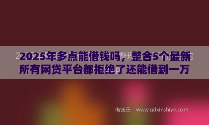 2025年多点能借钱吗，整合5个最新所有网贷平台都拒绝了还能借到一万的软件