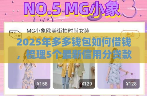 2025年多多钱包如何借钱，梳理5个最新信用分贷款平台