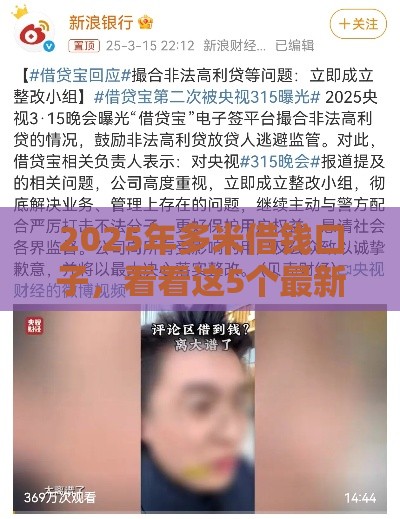 2025年多米借钱口子，看看这5个最新非法贷款平台