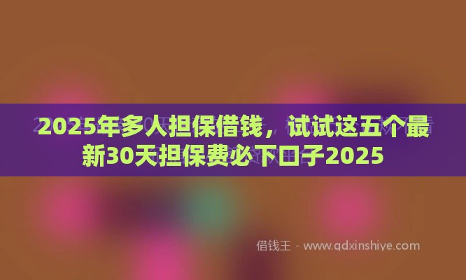 2025年多人担保借钱，试试这五个最新30天担保费必下口子2025