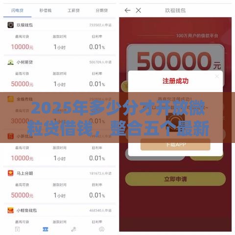 2025年多少分才开放微粒贷借钱，整合五个最新马上花是借款平台贷款