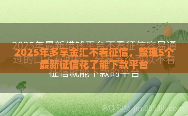 2025年多享金汇不看征信，整理5个最新征信花了能下款平台