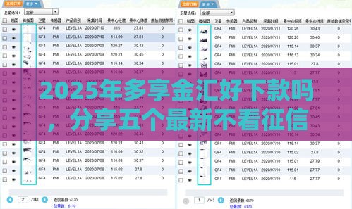2025年多享金汇好下款吗，分享五个最新不看征信秒下款的平台
