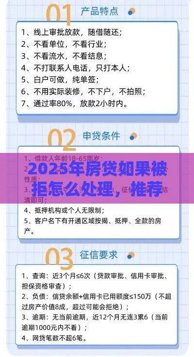 2025年房贷如果被拒怎么处理，推荐五个最新小平台贷款