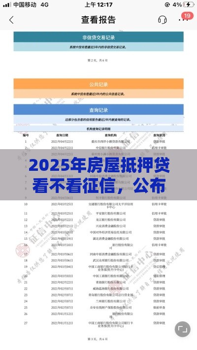 2025年房屋抵押贷看不看征信，公布五个最新所有的贷款平台
