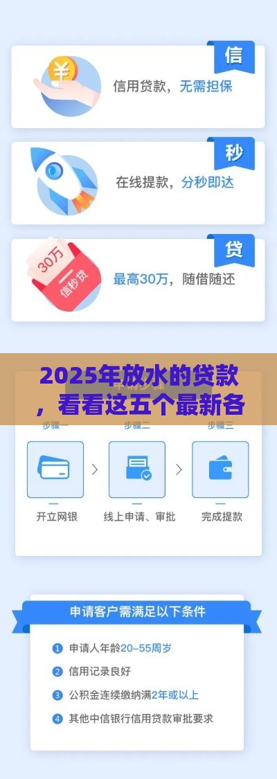 2025年放水的贷款，看看这五个最新各大贷款平台