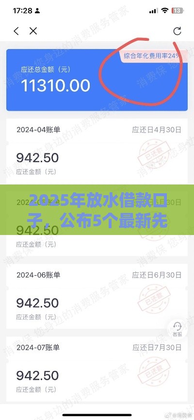 2025年放水借款口子，公布5个最新先息后本正规贷款平台