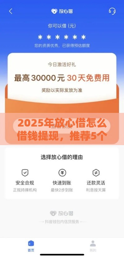 2025年放心借怎么借钱提现，推荐5个最新口子大全