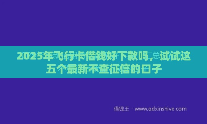 2025年飞行卡借钱好下款吗，试试这五个最新不查征信的口子