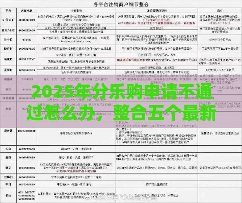 2025年分乐购申请不通过怎么办，整合五个最新黑户能下的口子2025