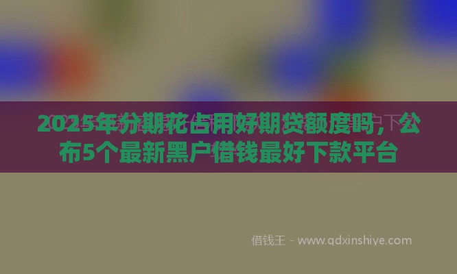 2025年分期花占用好期贷额度吗，公布5个最新黑户借钱最好下款平台