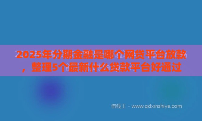 2025年分期金融是哪个网贷平台放款，整理5个最新什么贷款平台好通过
