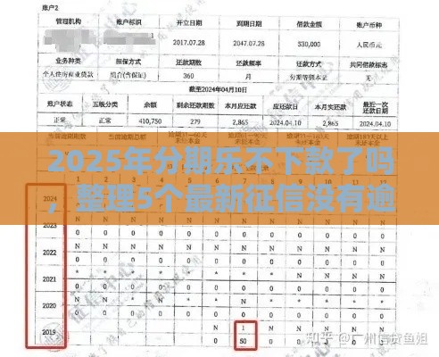 2025年分期乐不下款了吗，整理5个最新征信没有逾期,查询花了,能贷款的平台