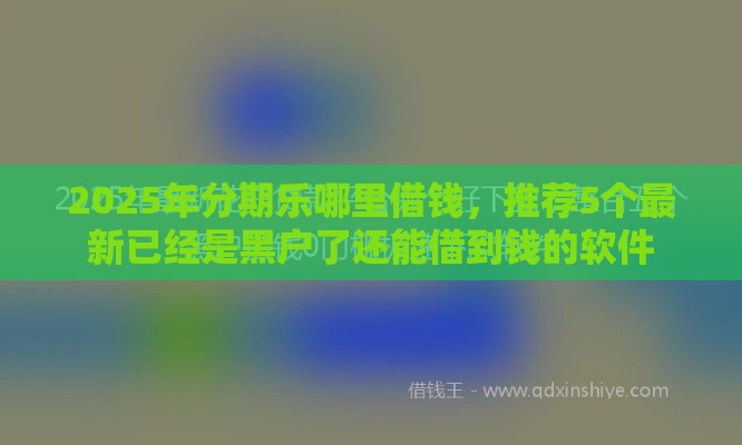 2025年分期乐哪里借钱，推荐5个最新已经是黑户了还能借到钱的软件