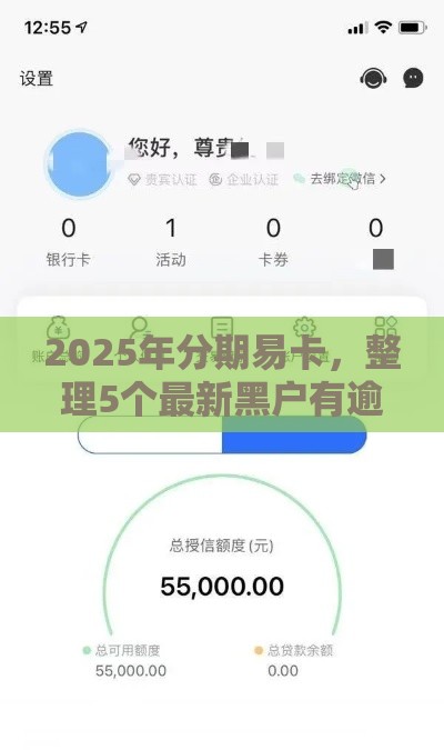 2025年分期易卡，整理5个最新黑户有逾期也能必过的口子