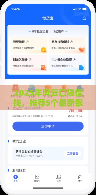 2025年风云口袋借钱，推荐5个最新银行贷款咨询平台
