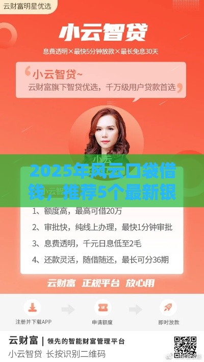 2025年风云口袋借钱，推荐5个最新银行贷款咨询平台