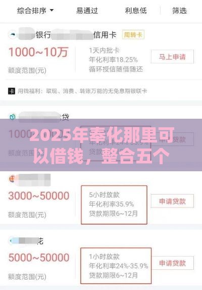 2025年奉化那里可以借钱，整合五个最新17周岁贷款平台