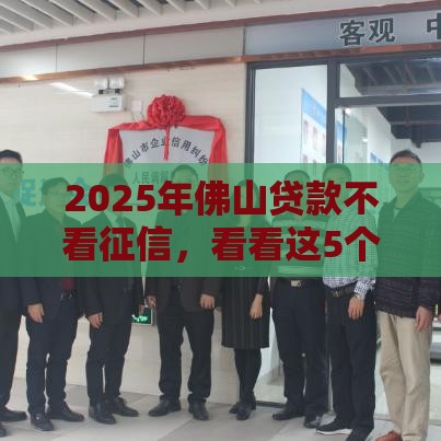 2025年佛山贷款不看征信，看看这5个最新贷款平台不上征信