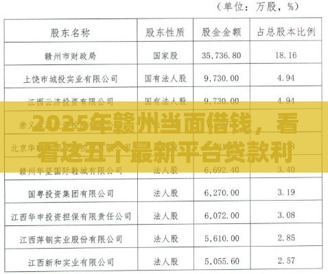 2025年赣州当面借钱，看看这五个最新平台贷款利息低
