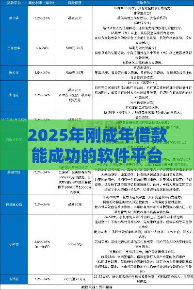 2025年刚成年借款能成功的软件平台，推荐五个最新贷款容易的平台