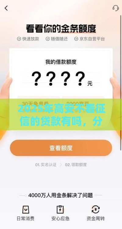 2025年高安不看征信的贷款有吗，分享5个最新小型贷款平台