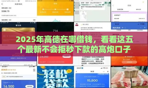 2025年高德在哪借钱，看看这五个最新不会拒秒下款的高炮口子