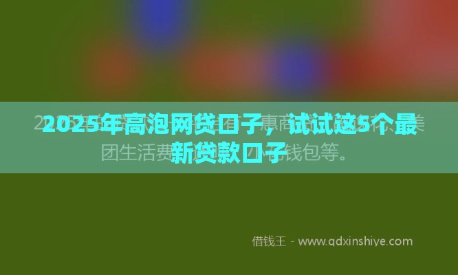 2025年高泡网贷口子，试试这5个最新贷款口子