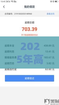 2025年高炮贷款可分期，看看这5个最新黑贷款平台