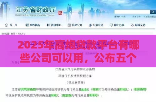 2025年高炮贷款平台有哪些公司可以用，公布五个最新下款快的网贷平台