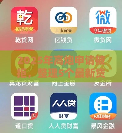 2025年高炮申请被拒，整理5个最新贷款平台公司
