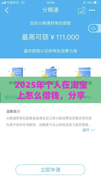 2025年个人在淘宝上怎么借钱，分享5个最新所有贷款平台名字大全