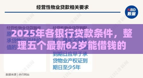 2025年各银行贷款条件，整理五个最新62岁能借钱的平台