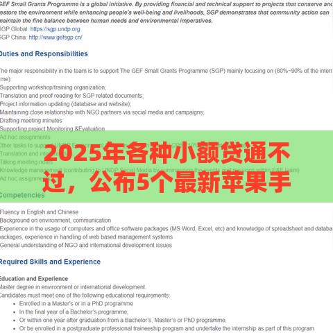 2025年各种小额贷通不过，公布5个最新苹果手机id贷款平台
