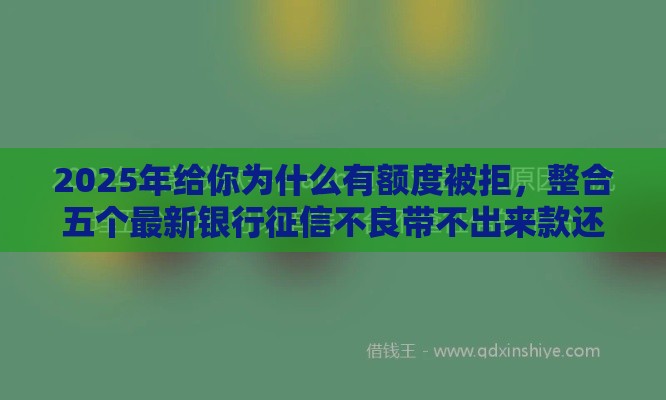 2025年给你为什么有额度被拒，整合五个最新银行征信不良带不出来款还可以贷的平台