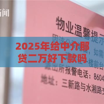2025年给中介那贷二万好下款吗，整合五个最新征信花了能下款平台