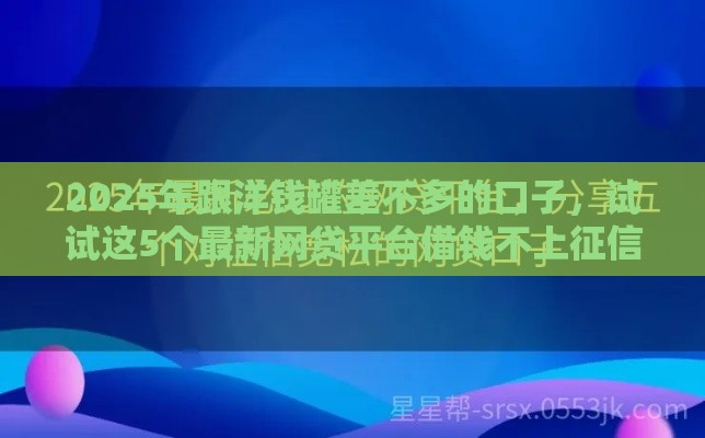 2025年跟洋钱罐差不多的口子，试试这5个最新网贷平台借钱不上征信记录的