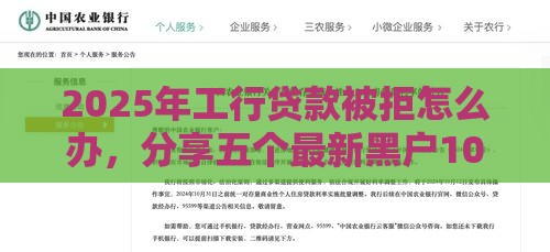 2025年工行贷款被拒怎么办，分享五个最新黑户1000元必下的口子