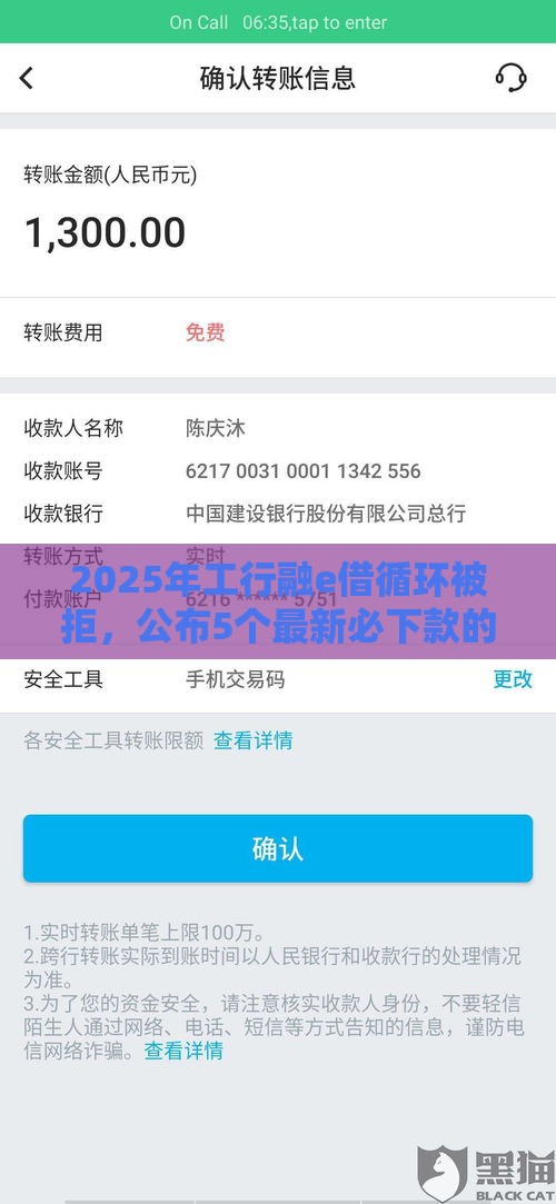 2025年工行融e借循环被拒，公布5个最新必下款的贷款平台