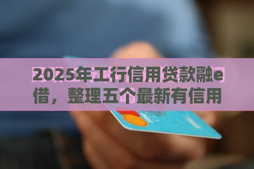 2025年工行信用贷款融e借，整理五个最新有信用卡就能贷款的平台